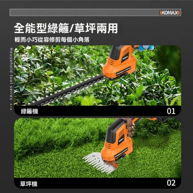 【ZHIPU 芝浦】無線電動綠籬修剪機兩用剪草機電動割草機草坪修剪機打草機(全銅電機雙重開關可換刀頭)