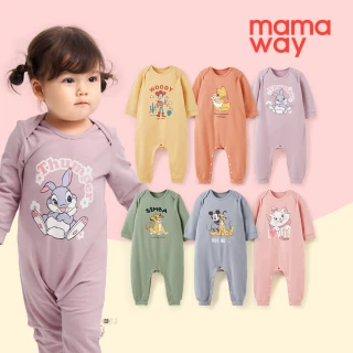 【mamaway 媽媽餵】BABY 迪士尼蓄熱保溫長袖連身衣 1入 多款任選(寶寶連身衣、嬰兒連身衣)