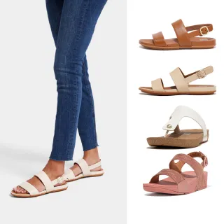 【FitFlop】皮革舒適夾腳/扣環/金屬亮粉後帶涼鞋-女(多款)