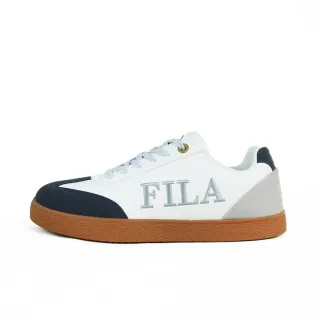 【FILA】Emblem 男 運動休閒鞋 德訓鞋 復古鞋 膠底 白藍灰(1-C942Y-133)