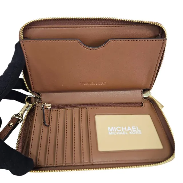 【Michael Kors】MK 編織造型純素皮革拉鍊手拿長夾禮盒(送禮)