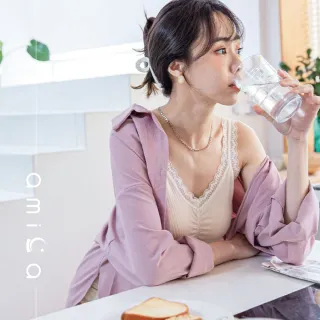 【amica】皓月迷離細肩羅紋固定杯背心(保暖內搭 蕾絲內搭 保暖背心 蕾絲背心 短版背心 小可愛內衣)