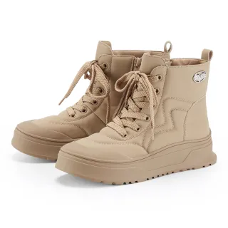 【CHOiCE】潮感超纖綁帶厚底防潑水短靴(棕色)