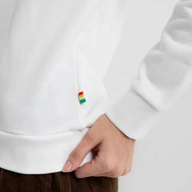 【Arnold Palmer 雨傘】女裝-刺繡小傘LOGO長袖圓領大學T(白色)