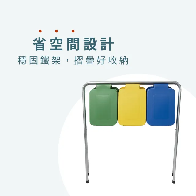 【撥撥的架子】二分類架 戶外垃圾桶 回收箱 分類垃圾桶 折疊式分類回收架 送分類貼紙(折疊式分類回收架)