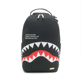 【SPRAYGROUND】簡約文字鋸齒鯊大容量後背包(黑色)