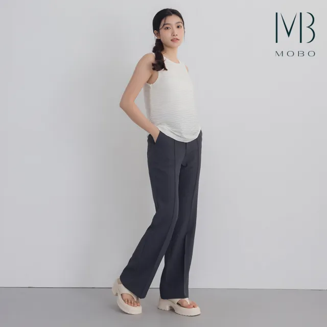 【MO-BO】時髦微喇叭壓線長褲