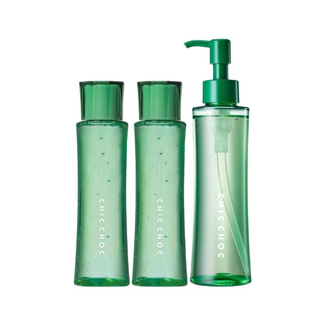 CHIC CHOC 植萃舒活化妝水搭配潔顏油組合，日本專櫃公司貨，適合各種肌膚使用。120mLx2+150mL 規格，提供臉部與眼部全面保養，舒活肌膚、改善肌膚狀態，讓肌膚更健康亮麗。