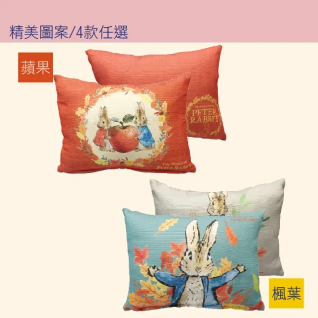 【PETER RABBIT 比得兔】雙面配色腰枕2件一組/隨機出貨
