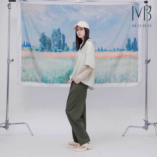 【MO-BO】腰頭配色舒適寬褲