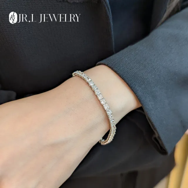 【JR.L金瑞利珠寶】雙12 8克拉 情歌 鑽石手鍊(公主方培育鑽石 18K)