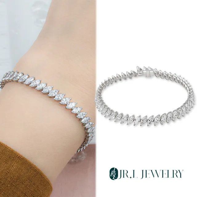 【JR.L金瑞利珠寶】雙12 7克拉 馬眼鑽 鑽石手鍊(培育鑽石 18K)