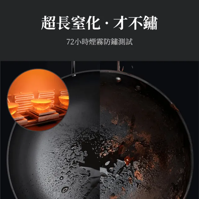 【居家家】30CM炒菜鍋/圓底鐵鍋/不粘鍋(無塗層 凹形電磁爐燃氣竈通用)
