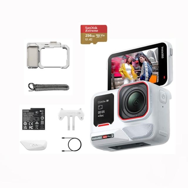 【Insta360】Ace Pro 2 翻轉螢幕運動相機 雪山白 單電版街拍套裝(原廠公司貨)