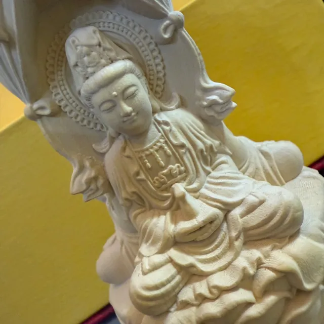 【MoonDy】黃楊木 雕刻 木雕 觀音寶塔 擺件 佛像擺件 收藏品 裝飾品