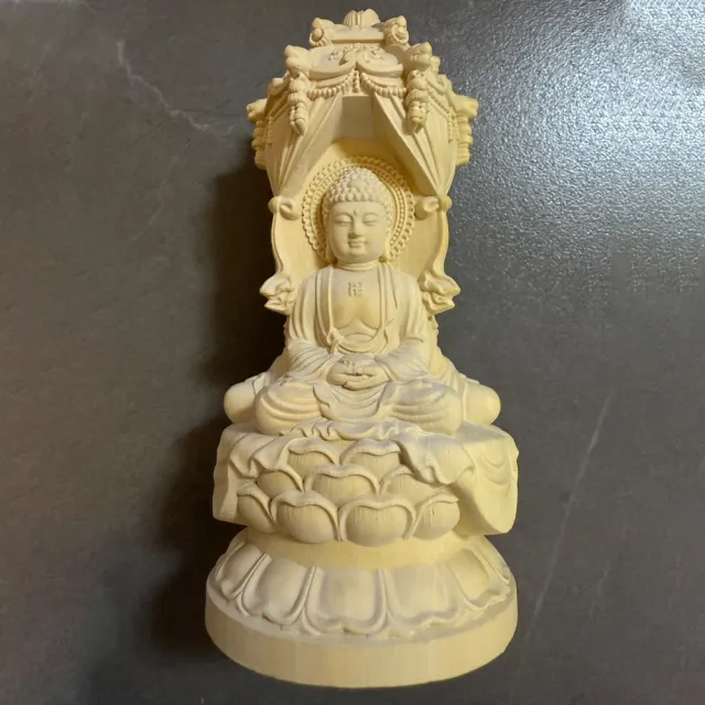 【MoonDy】黃楊木 雕刻 木雕 觀音寶塔 擺件 佛像擺件 收藏品 裝飾品