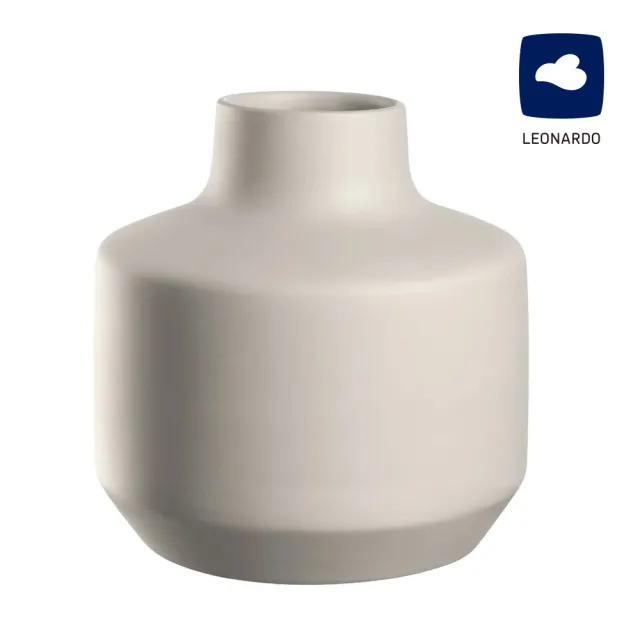 【LEONARDO 里歐】MILANO 歐風奶白陶瓷花瓶 22cm(居家擺飾/桌上花瓶/插花/園藝)