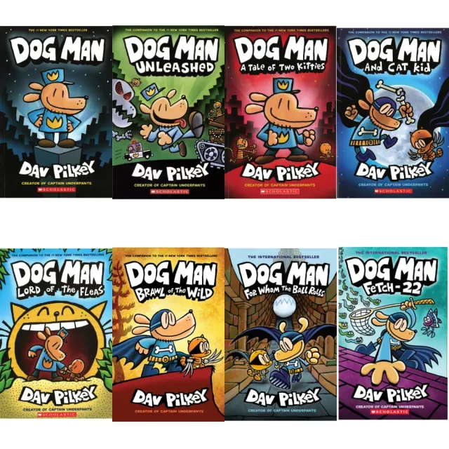 【麥克兒童外文書店】DOG MAN 超狗神探爆笑漫畫 1-8(8書合售)