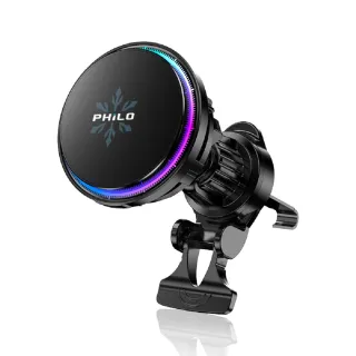 【Philo 飛樂】官方店 Qi2/15W/半導體製冷磁吸 車用支架/散熱/磁吸手機架(CW15/汽車手機架/贈環形貼片1入)