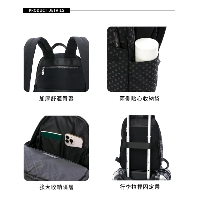 【金安德森】Polka 前袋拉鍊後背包(經典黑)