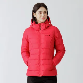 【Hilltop 山頂鳥】超潑水石墨烯蓄熱羽絨短大衣外套 女款 紅色｜PF22XF25ECH0