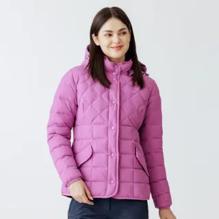 【Hilltop 山頂鳥】超潑水石墨烯蓄熱羽絨短大衣外套 女款 紫｜PF22XF32ECJ0