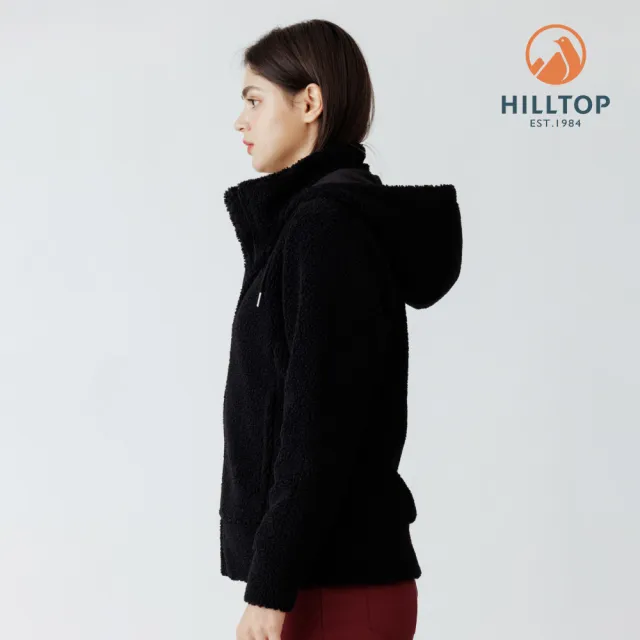 【Hilltop 山頂鳥】毛絨保暖刷毛外套 女款 黑色｜PH22XF30ECA0