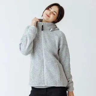 【Hilltop 山頂鳥】麻花布底保暖刷毛外套 女款 灰色｜PH22XF34ECK0