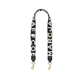【MARC JACOBS】MJ 黑底白字LOGO細版背帶