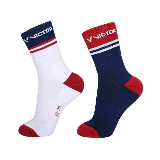 【VICTOR 勝利體育】VICTOR羽球俱樂部系列高筒運動襪(C-5157VBC/C-5158VBC A/B 漂白/信標藍)