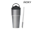 【WOKY 沃廚】Ti純鈦渾圓杯770ml-附彈跳粗吸管(鈦杯/隨行杯/吸管杯/保冰保溫杯/保冰保溫瓶)