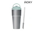 【WOKY 沃廚】Ti純鈦渾圓杯770ml-附彈跳粗吸管(鈦杯/隨行杯/吸管杯/保冰保溫杯/保冰保溫瓶)