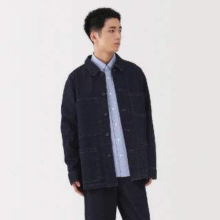 【MUJI 無印良品】男吉貝木棉混丹寧工作外套(藍色/暗藍)