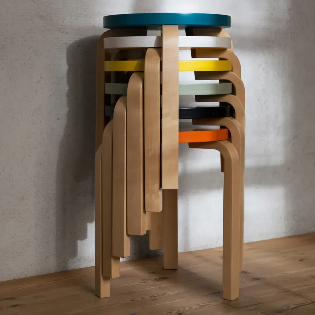 【北歐櫥窗】Artek Stool E60 四腳圓凳(鮮黃)