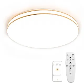 【聚美照明】50CM 5500lm智能高亮護眼款 三色無極調光 無線遙控調光(5-7坪金線吸頂燈/110v超薄簡約臥室燈)