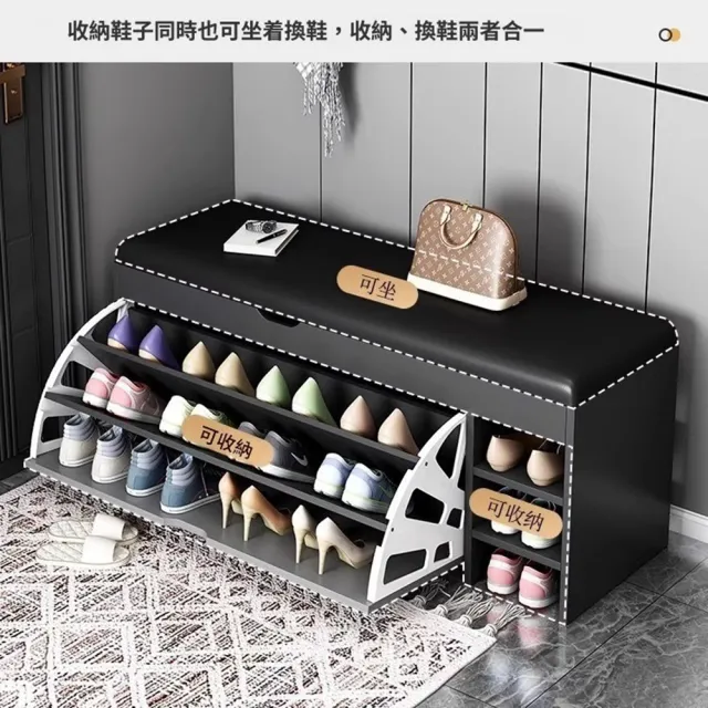 【HOME宜家】鞋櫃 換鞋凳 穿鞋椅 可坐式鞋凳 翻斗翻蓋款60cm(入戶穿鞋凳 一體式鞋櫃 進門換鞋凳)