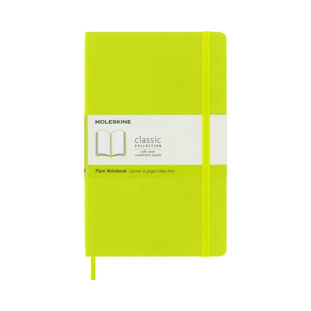 【MOLESKINE】經典軟皮筆記本(軟皮 L型 空白 亮綠 筆記本)