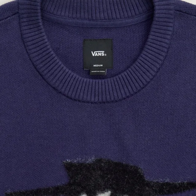 【VANS】官方旗艦 Classified 藍色圓領針織衫