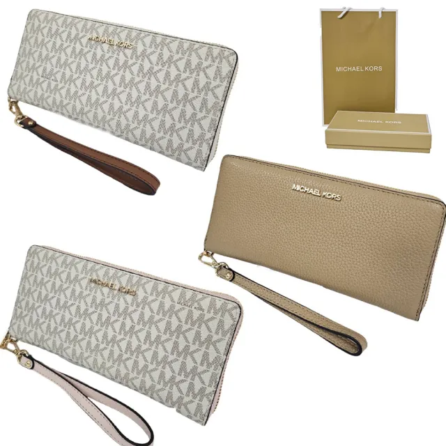 【Michael Kors】MK 經典 PVC拉鍊手掛式長夾禮盒組(送禮)