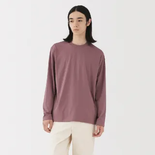 【MUJI 無印良品】男天竺圓領長袖T恤(白色 黑色 煙燻綠 煙燻藍 暗藍 煙燻粉)