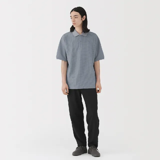 【MUJI 無印良品】男速乾鬆餅紋短袖POLO衫(柔白 灰銀 黑色 淺藍)