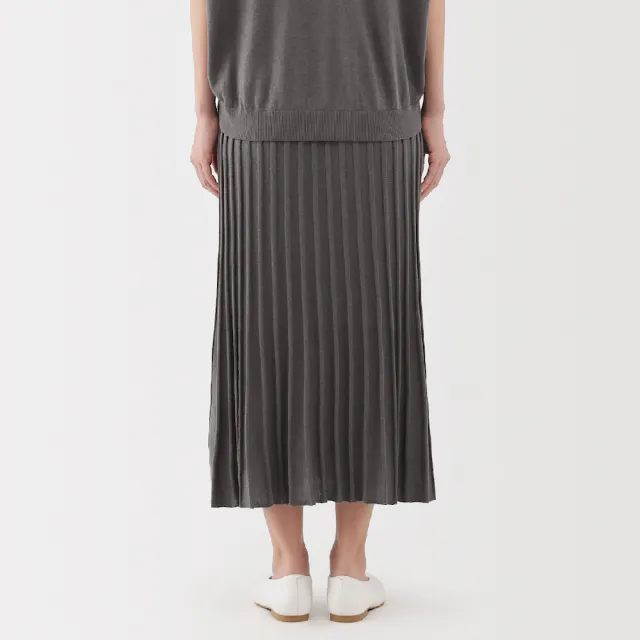【MUJI 無印良品】女萊賽爾寬襬裙(黑色/煙燻棕)