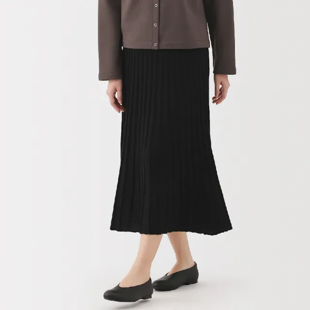 【MUJI 無印良品】女萊賽爾寬襬裙(黑色/煙燻棕)