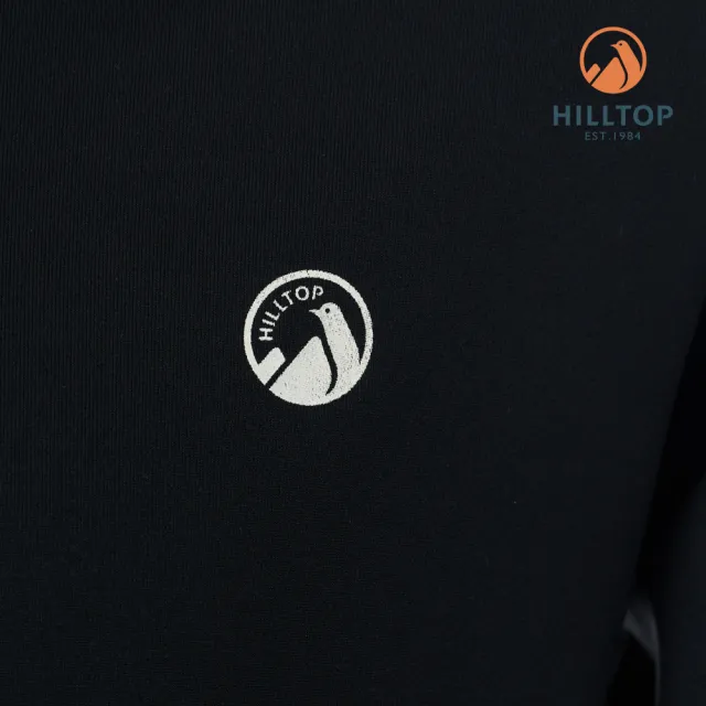 【Hilltop 山頂鳥】童款ZISOFIT POLYGIENE抗菌吸濕快乾保暖彈性長袖圓領衛生衣 黑｜PH56XC61ECA0