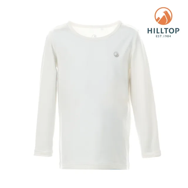 【Hilltop 山頂鳥】童款ZISOFIT POLYGIENE抗菌吸濕快乾保暖彈性長袖圓領衛生衣 白|PH56XC61ECB0