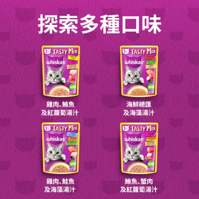【Whiskas 偉嘉】什錦珍味妙鮮包 70g*28入 寵物/貓罐頭/貓食