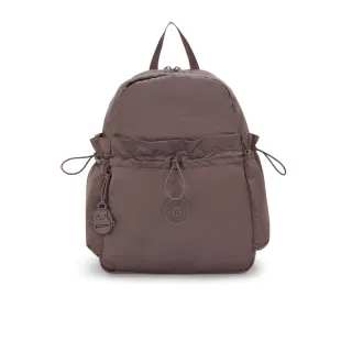 【KIPLING官方旗艦館】『拉拉包』簡約摩卡輕盈抽繩束口後背包-AMITA