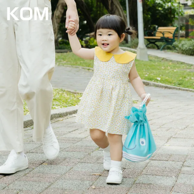 【KOM】海洋系列｜小鯨魚兒童束口袋/抽繩提袋-藍色(兒童手提袋 便當袋)