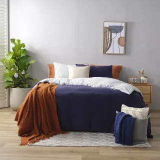 【hoi! 好好生活】撞色針織-單人加大床包-105x186x25cm(多款可選)