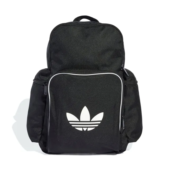 【adidas 愛迪達】ADICOLOR BP 黑色 經典 三葉草LOGO  運動  休閒 後背包 JX0240